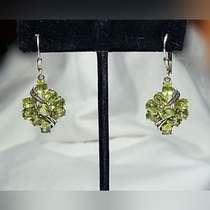 Chuck Clemency STS Peridot Sterling Siver 925 Earrings Vintage